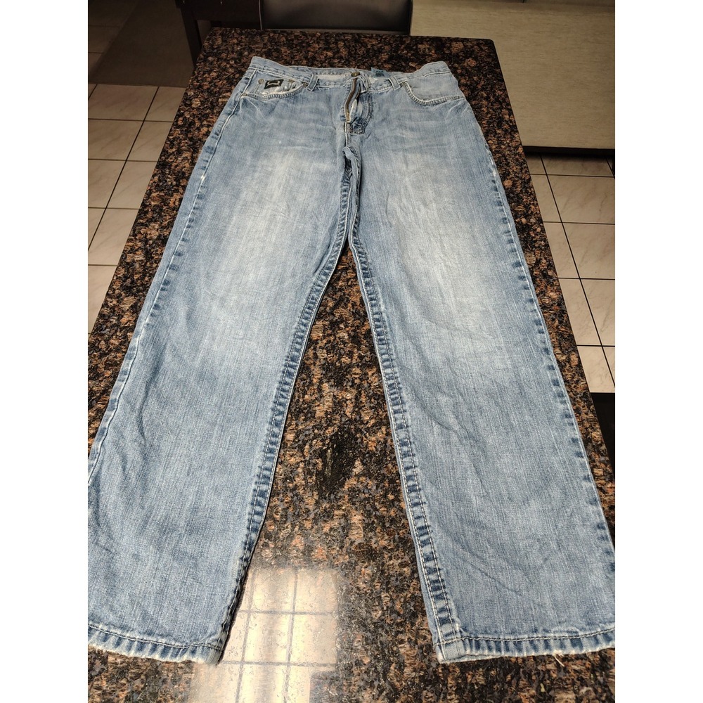 Cinch Black Label 2.0 Mens Light Wash Relaxed Straight Jeans 35x32 MB90833006